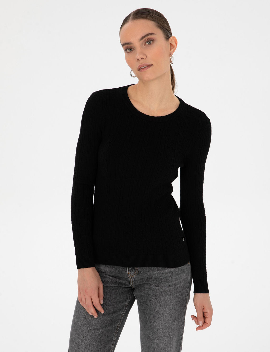Siyah Ex. Slim Fit Kazak