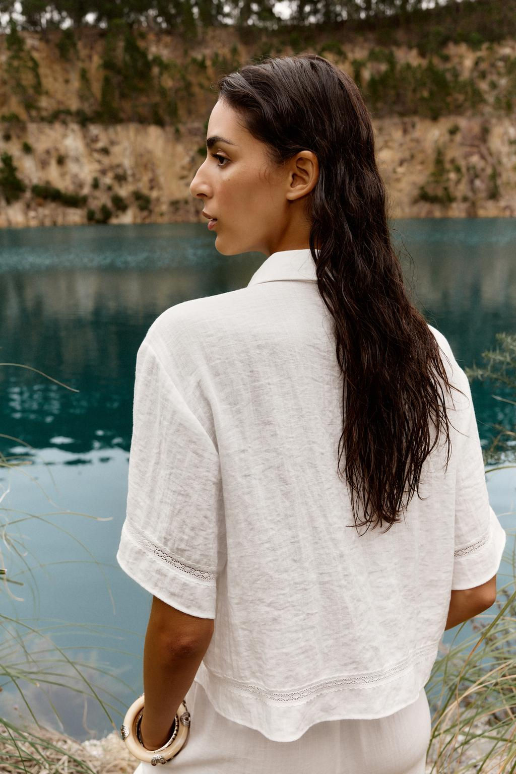 HEMSTITCH SHORT SHIRT - Zara фото 6