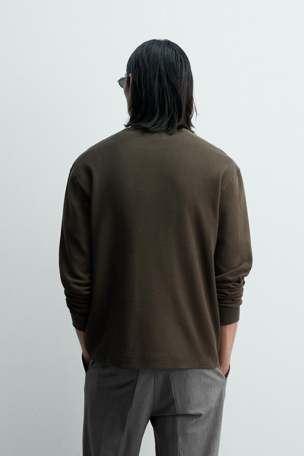 CAMISETA CUELLO PANADERO WAFFLE LIMITED EDITION / Khaki - Zara фото 3