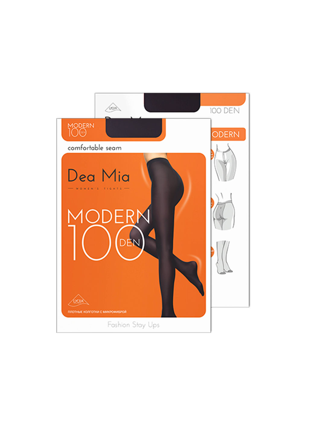 Колготки теплые DEA MIA MODERN 100 (микрофибра) nero