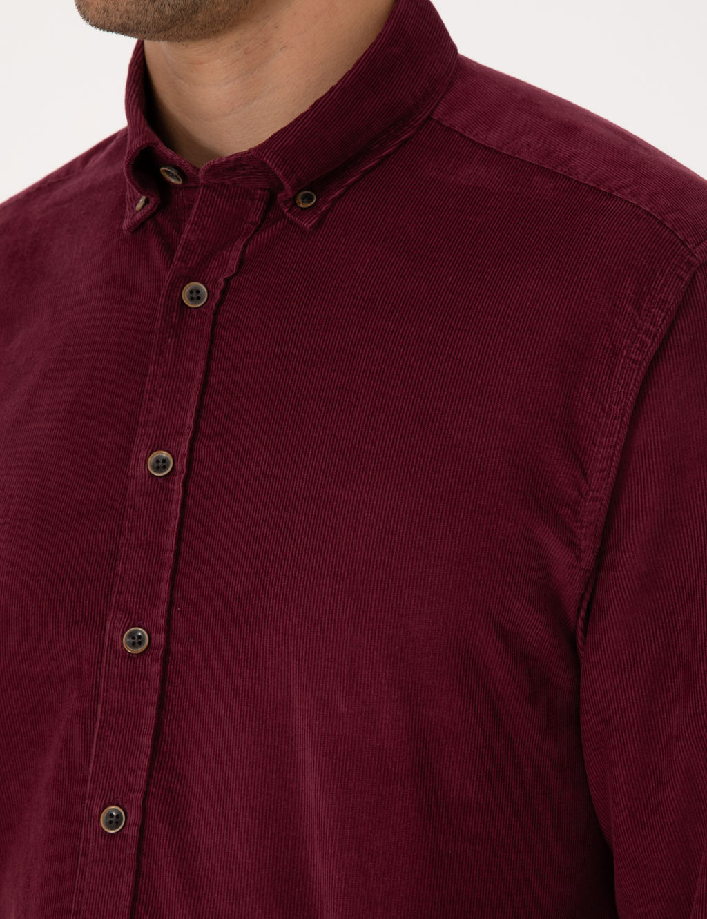 Bordo Regular Fit Uzun Kollu G_mlek