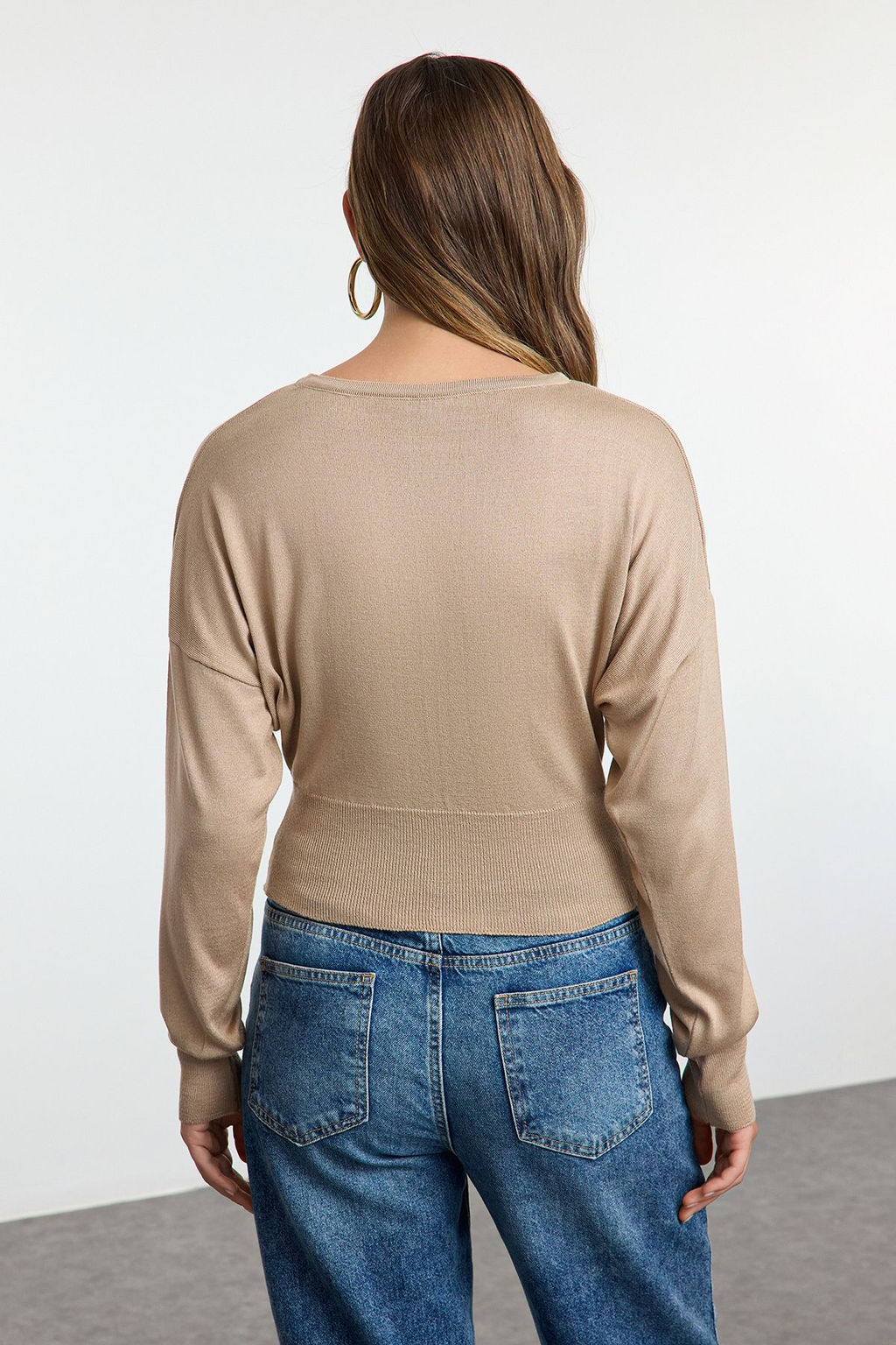 TRENDYOLMILLA Ekru Basic Premium Kalite Triko Kazak TWOAW25KZ00186