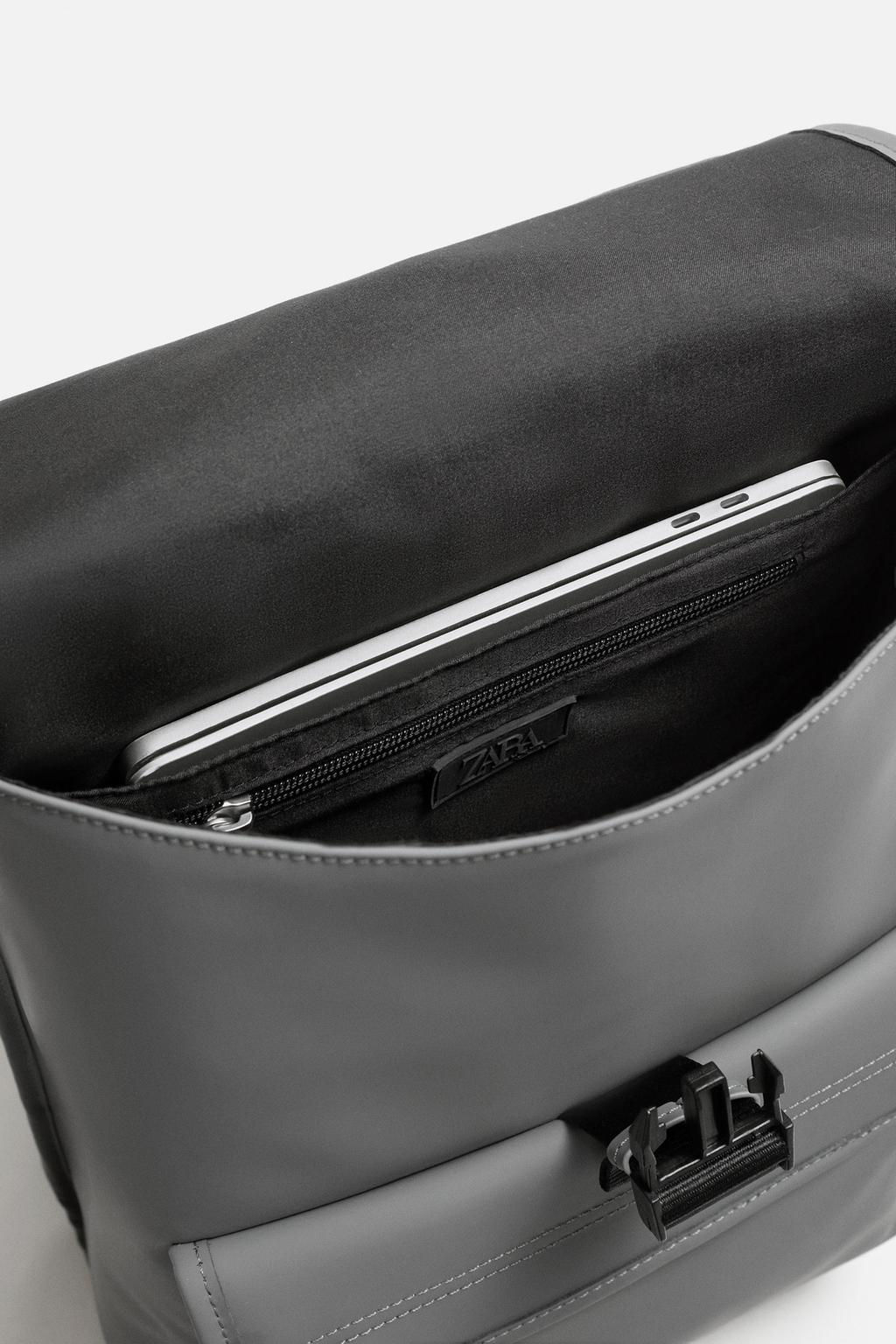 RUBBERISED BACKPACK WITH FLAP - Zara фото 15