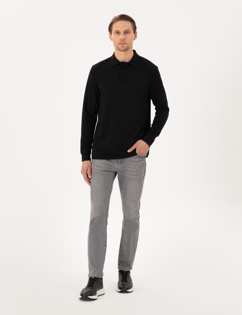 Siyah Regular Fit Sweatshirt - Pierre cardin фото 4