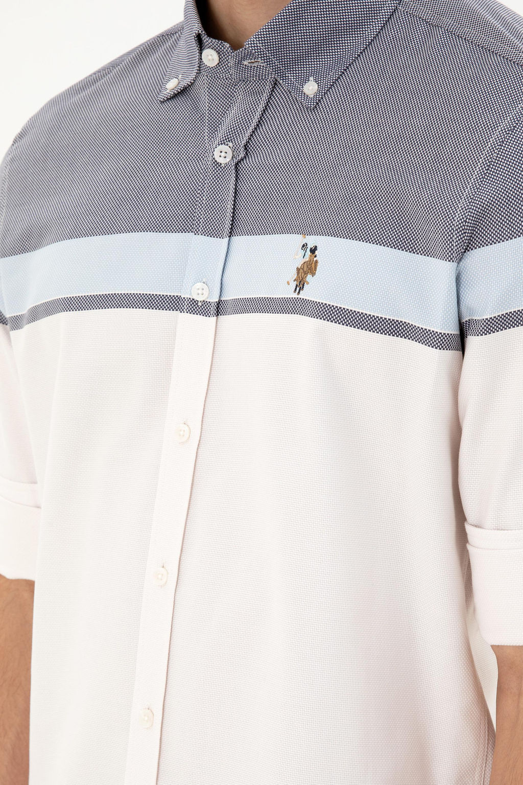 Мужская темно-синяя рубашка с длинным рукавом Неожиданная скидка в корзине - U.s. polo assn фото 7