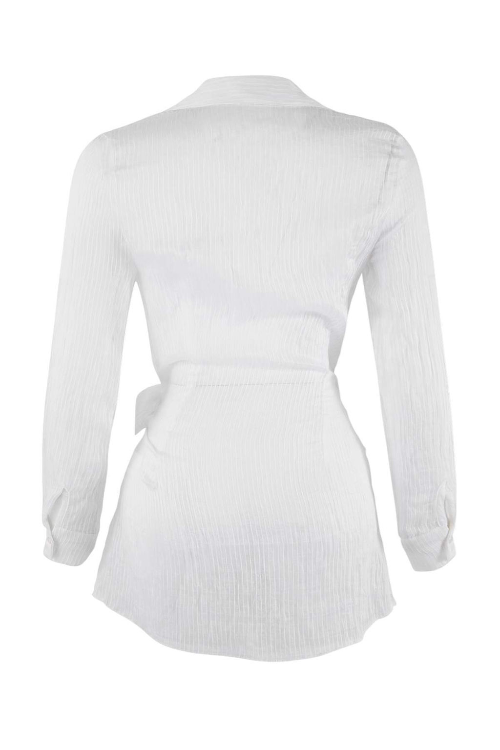 Beyaz Dokuma Mini Regular Tul Plaj Elbisesi TBESS26EL00026