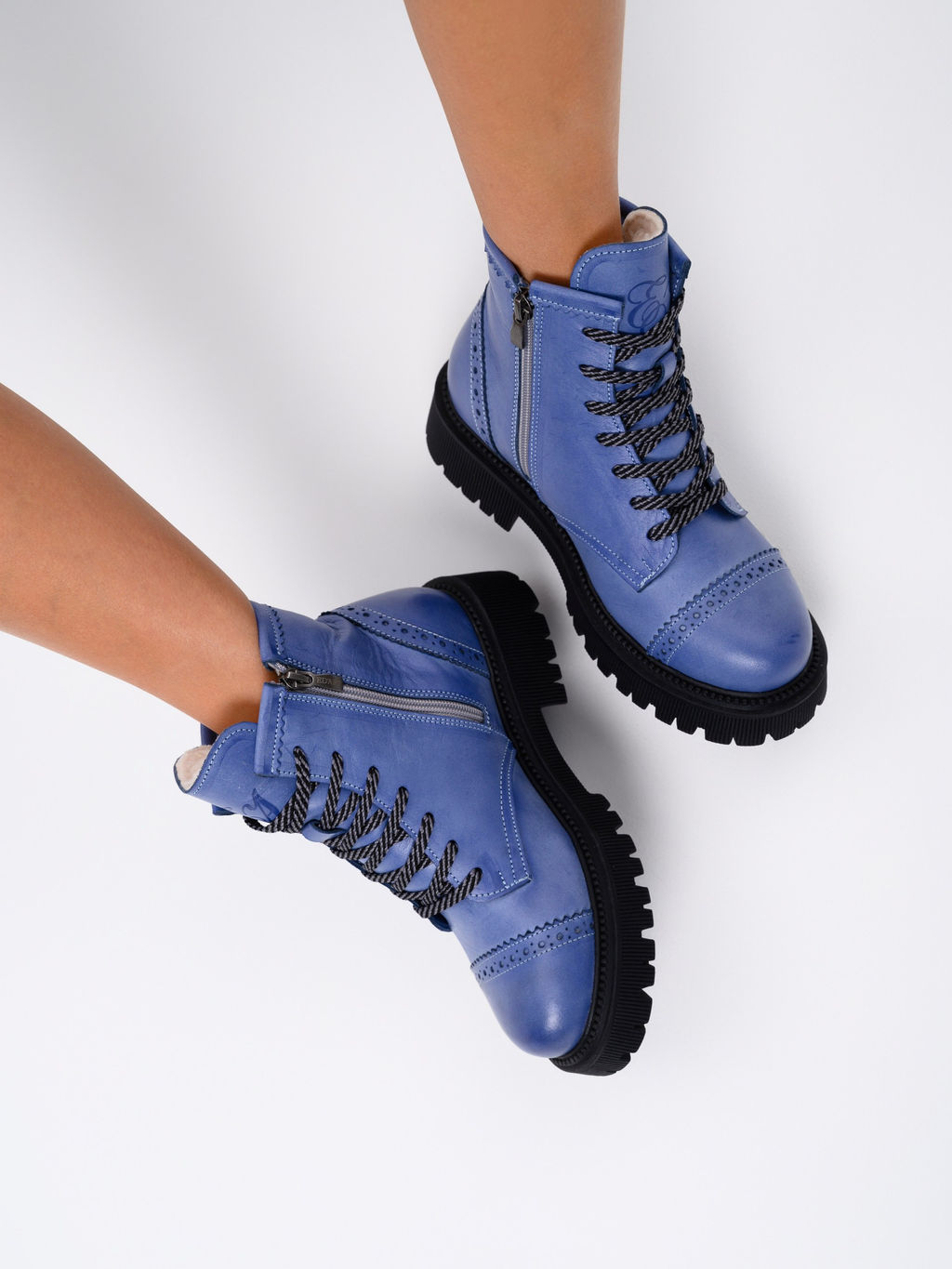 Ботинки 319.taskanabl.Вакса джинс/мех