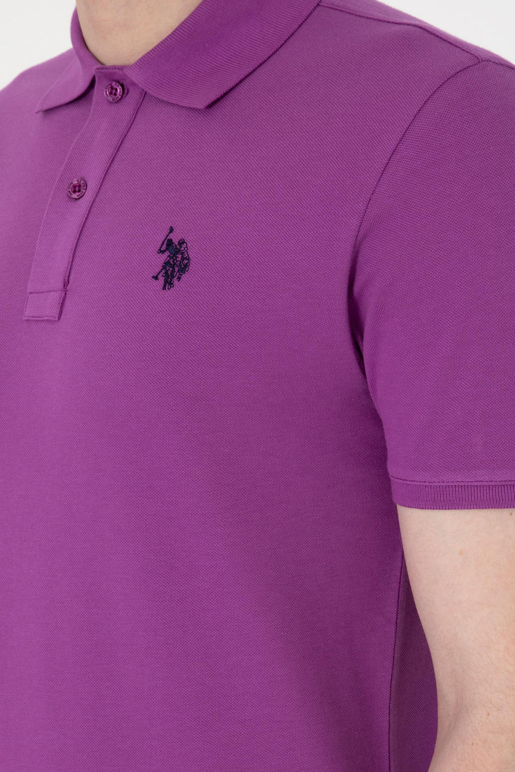 Erkek Slim Fit Polo Yaka Menek_e Basic Ti__rt - U.s. polo assn фото 7