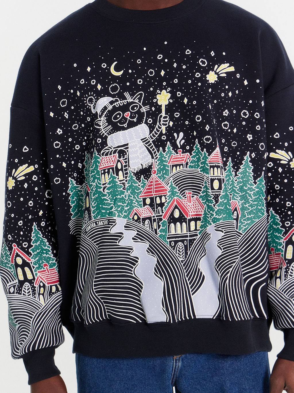 Свитшот мужской синий с новогодним принтом - Mark formelle фото 6