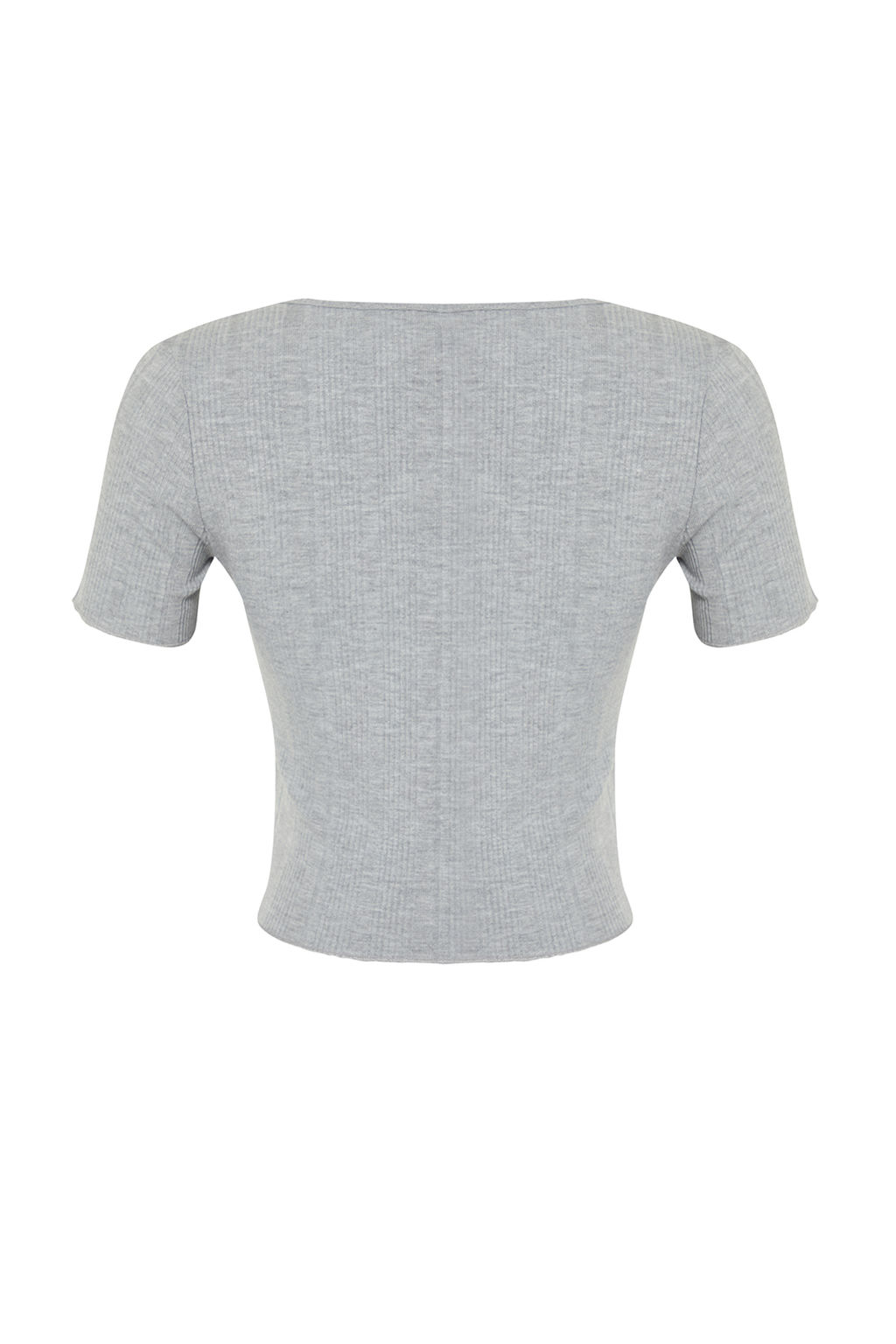 Trendyolmilla Ekru Patl? Crop Havuz Yaka Fitilli Esnek Orme Bluz TWOSS24BZ00364 фото 8