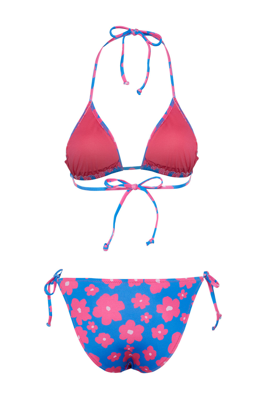 TRENDYOLMILLA Batik Desenli Ucgen Baglamal? Bikini Tak?m? TBESS23BT00005  фото 32