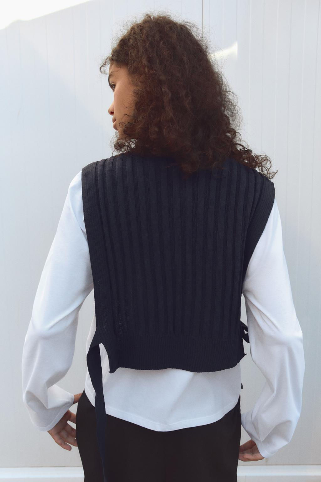 ZIP-UP GILET T-SHIRT - Zara фото 6