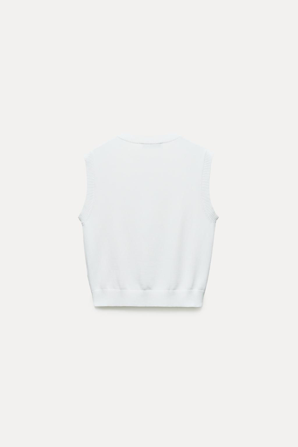 PLAIN KNIT TOP WITH RIBBED TRIMS - Zara фото 5
