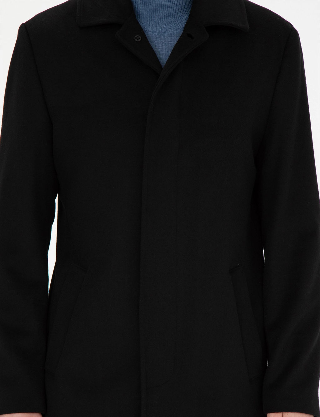 Siyah Y_n Kar___ml_ Slim Fit Ka_e Kaban