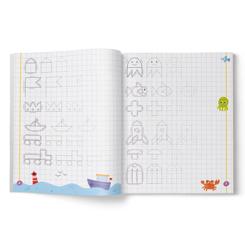 Цена за 2 шт. Прописи для детей. Серия Прописи в клеточку арт. 53107/ 10 ФИГУРЫ И УЗОРЫ - Феникс+ фото 2
