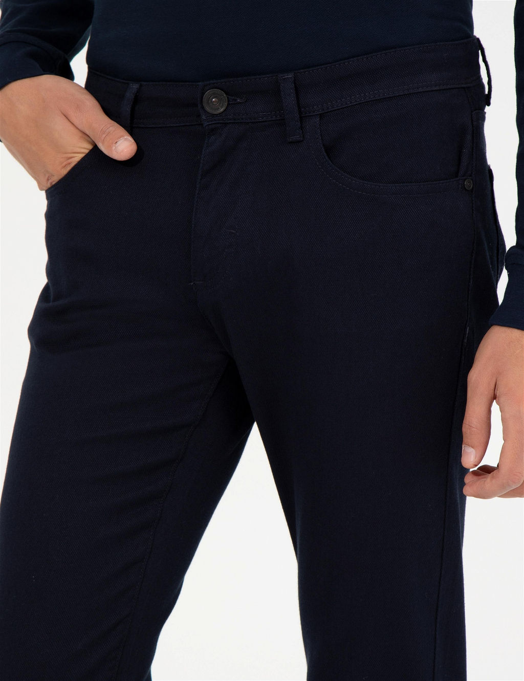 Lacivert Slim Fit Kanvas Pantolon - Pierre cardin фото 6