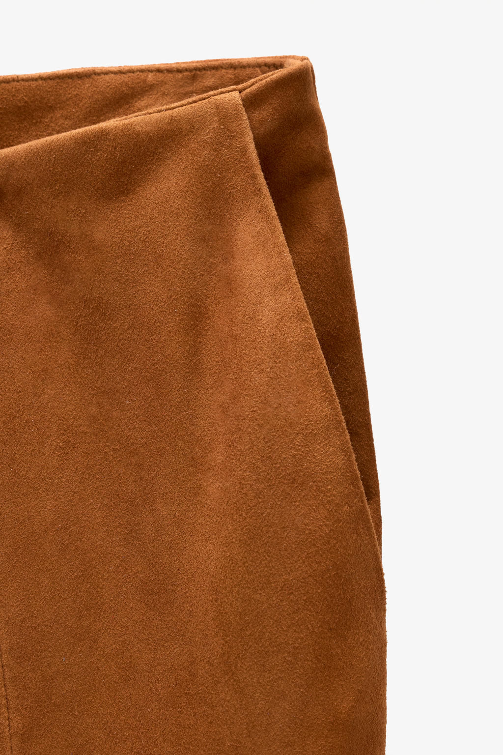 LIMITED EDITION LEATHER SUEDE FLARE TROUSERS - Zara фото 7