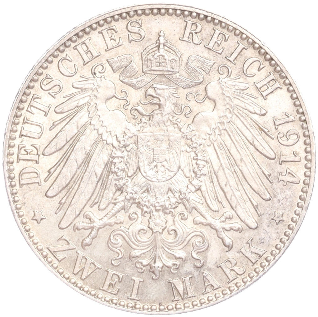 2 марки 1914 года D Германия (Бавария)