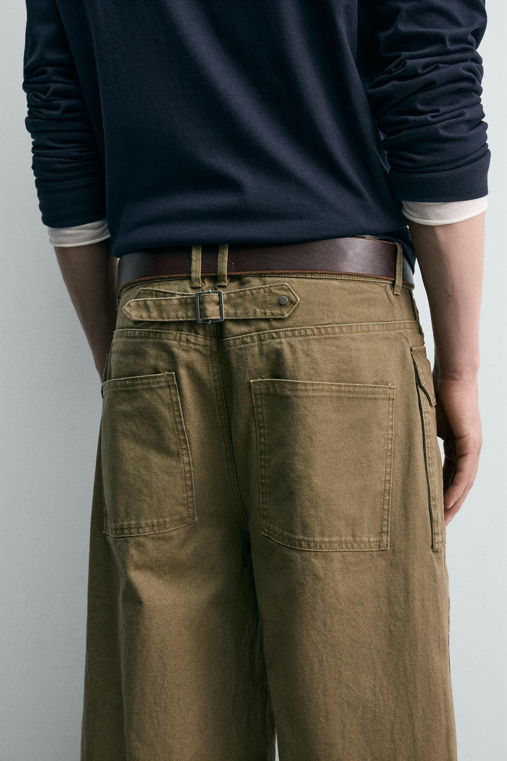 PANTAL?N WIDE FIT TRABILLA / Khaki - Zara фото 7