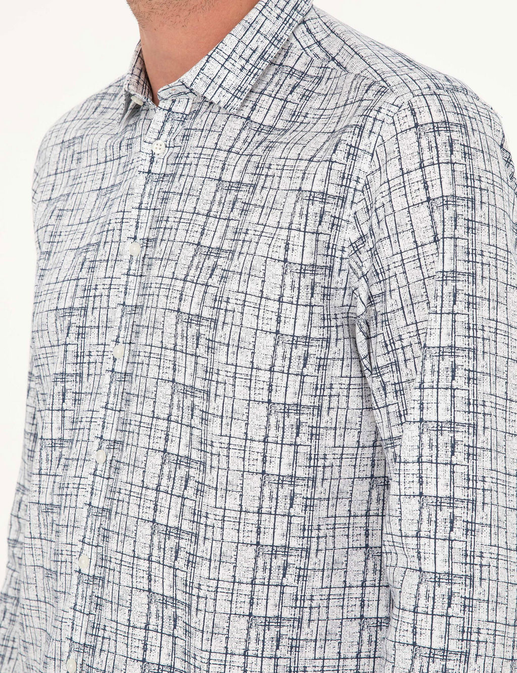 Темно-синяя приталенная рубашка с длинным рукавом - Cacharel фото 7