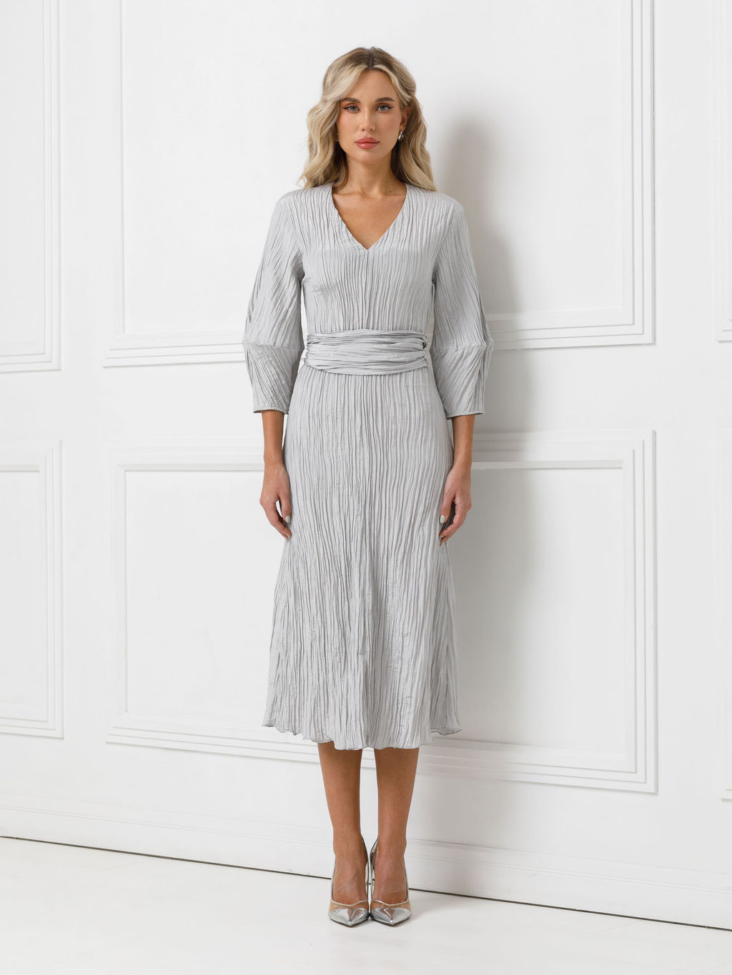 Платье из вискозы с эффектом креш