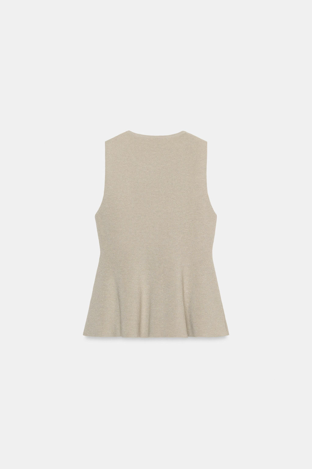 TOP RIB PEPLUM BOTONES / Crudo medio