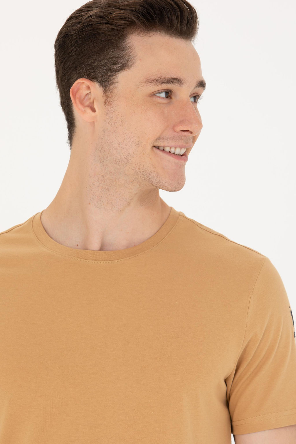 Футболка U.S. Polo Assn Camel Basic с круглым вырезом из хлопка  фото 9