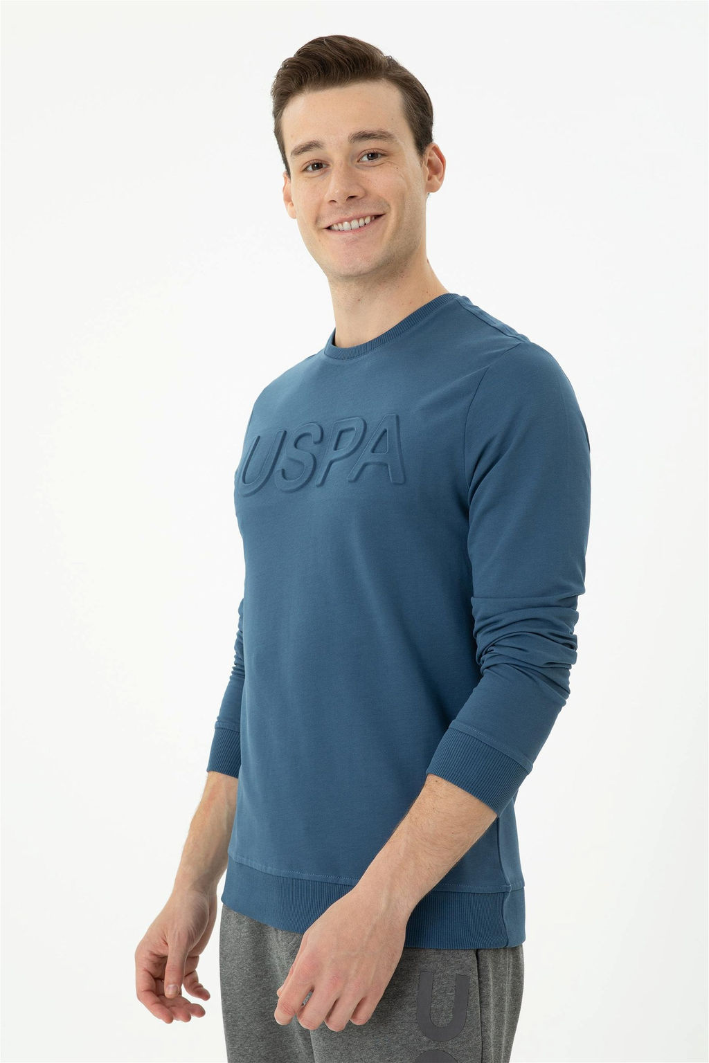 U. S. Polo Assn / Мужской базовый свитшот цвета индиго - U.s. polo assn фото 3