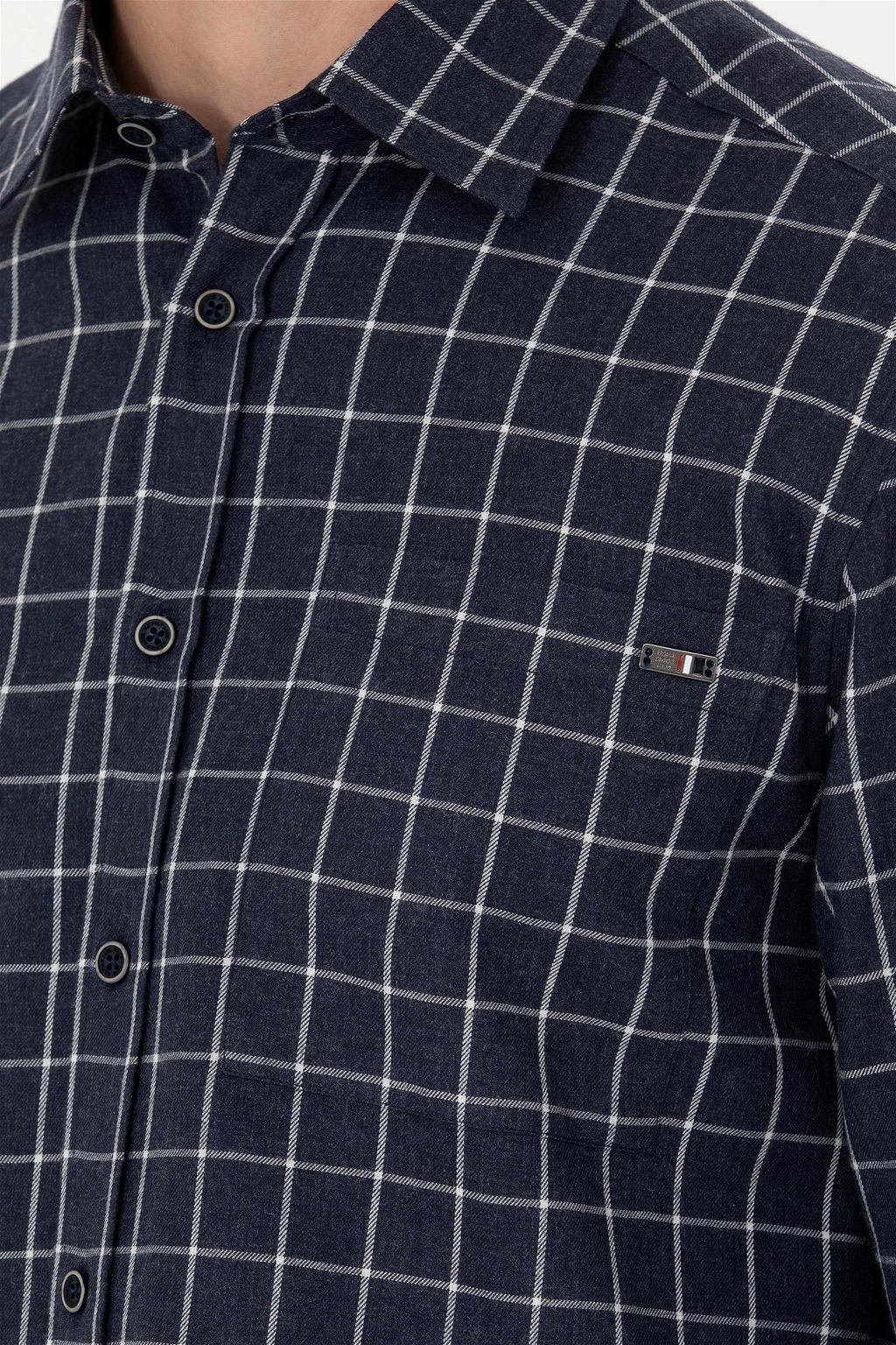 U. S. Polo Assn Мужская темно-синяя рубашка с длинным рукавом - U.s. polo assn фото 7