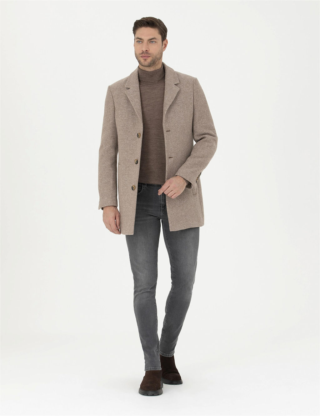 Kahverengi Y_n Kar___ml_ Ekstra Slim Fit Ka_e Kaban - Pierre cardin фото 4