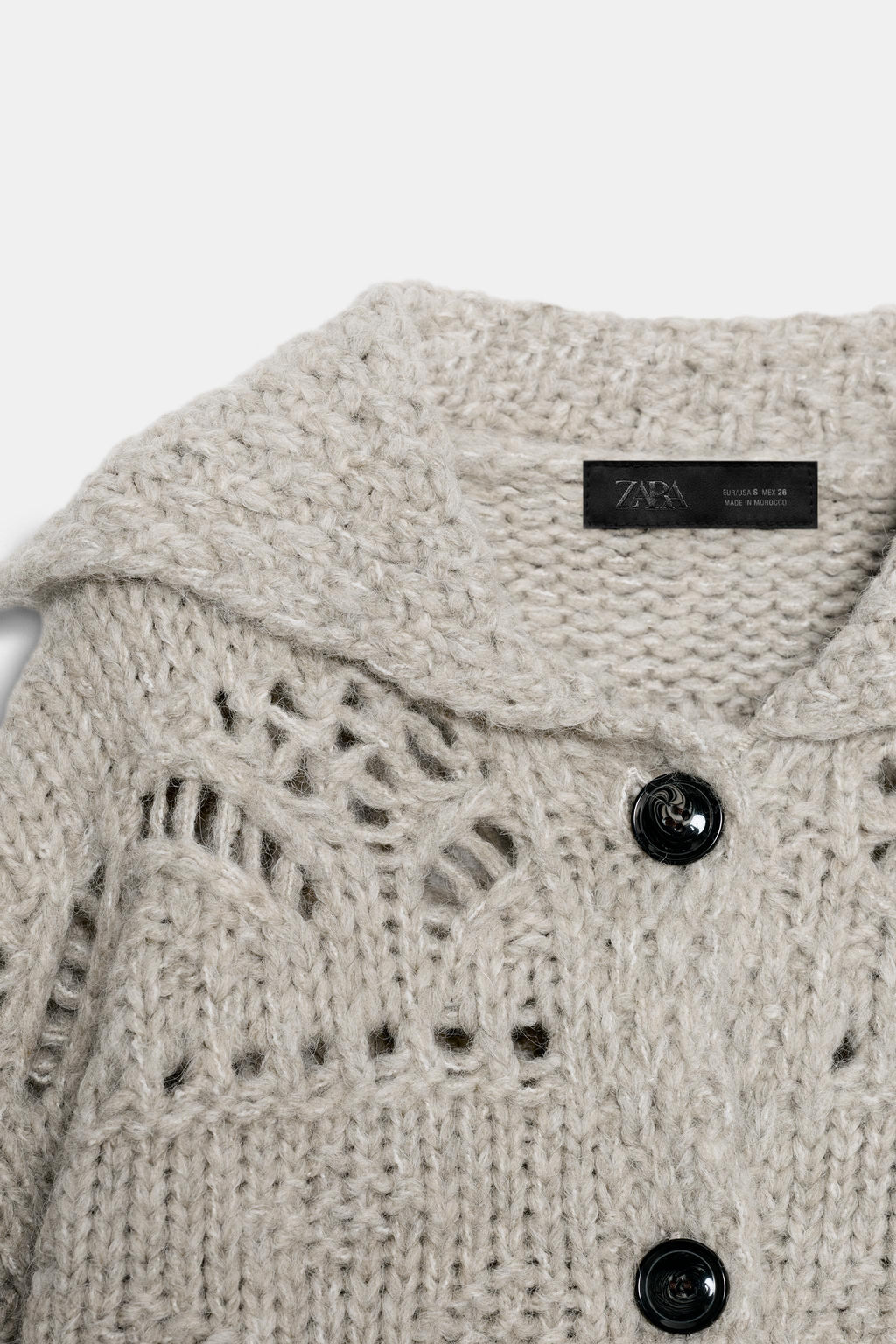 POINTELLE CHUNKY KNIT CARDIGAN - Zara фото 5