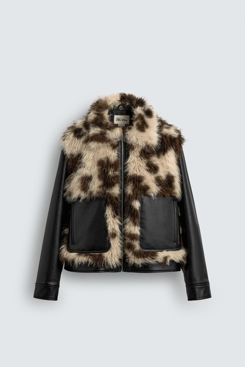 CONTRAST FAUX LEATHER JACKET HARRY LAMBERT FOR ZARA X DISNEY  фото 7