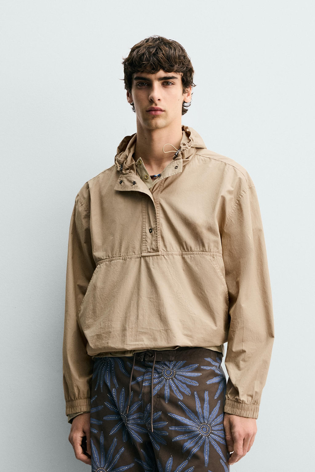 CAZADORA CANGURO RELAXED FIT CAPUCHA / Beige - Zara фото 2