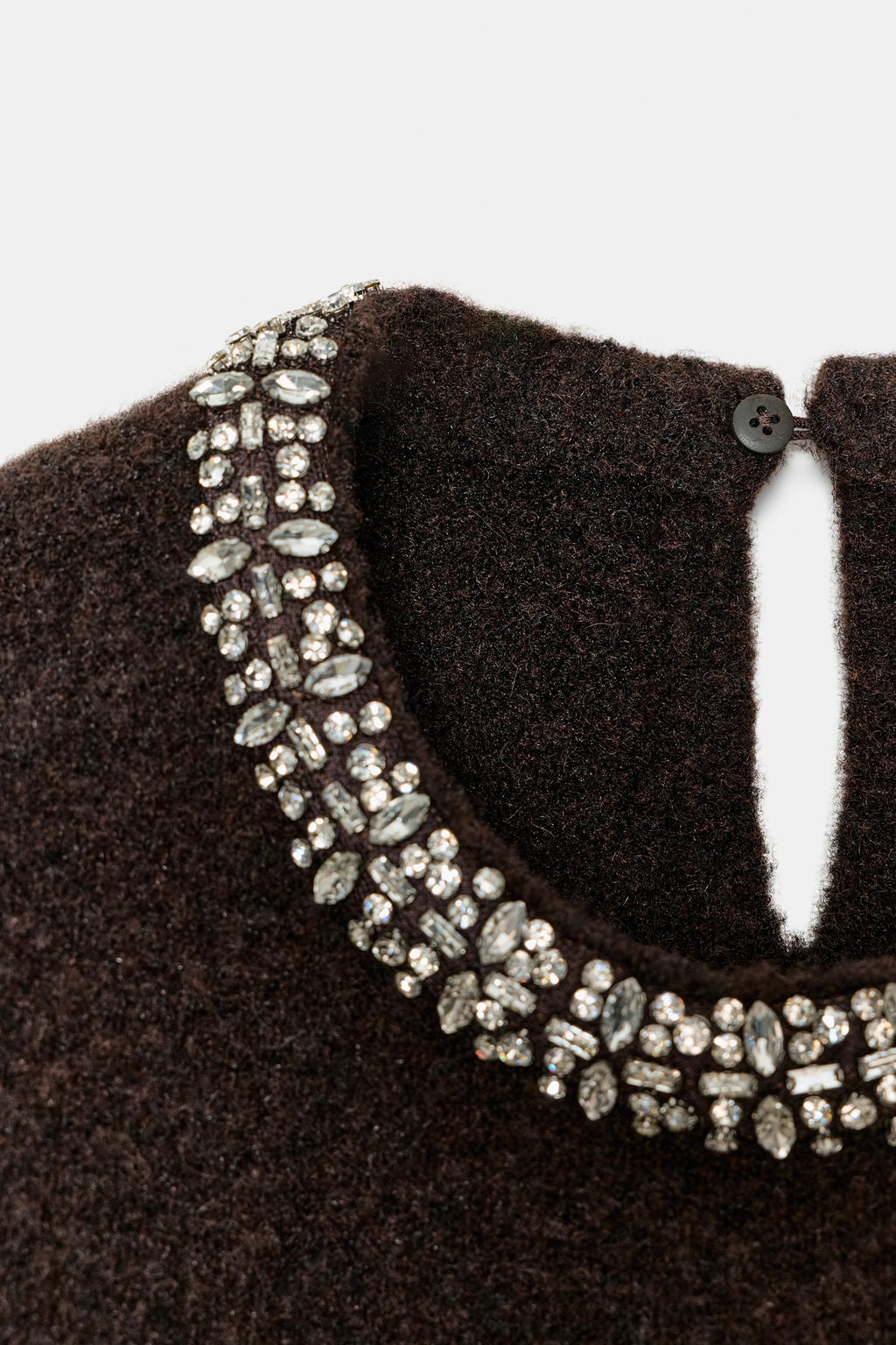JEWEL BEADED NECK KNIT JUMPER - Zara фото 14