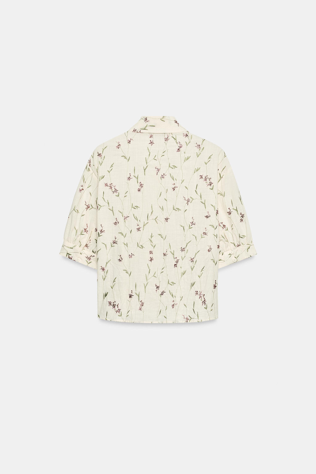 CAMISA BORDADOS ABALORIOS / Crudo / Verde - Zara фото 5