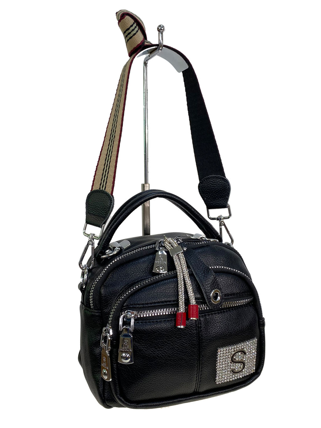 Женская сумка-рюкзак из искусственной кожи, цвет черный