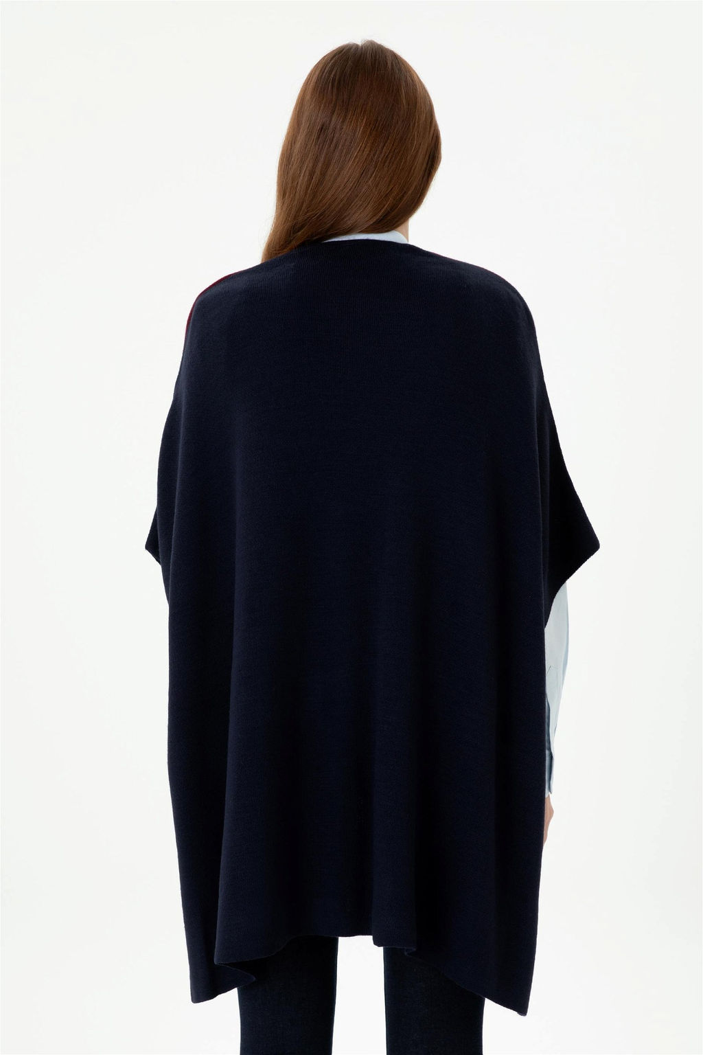 Женское темно-синее трикотажное пончо - U.s. polo assn фото 12