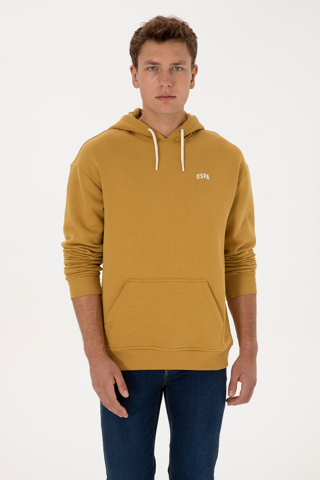 Erkek Hardal Basic Sweatshirt - U.s. polo assn фото 3