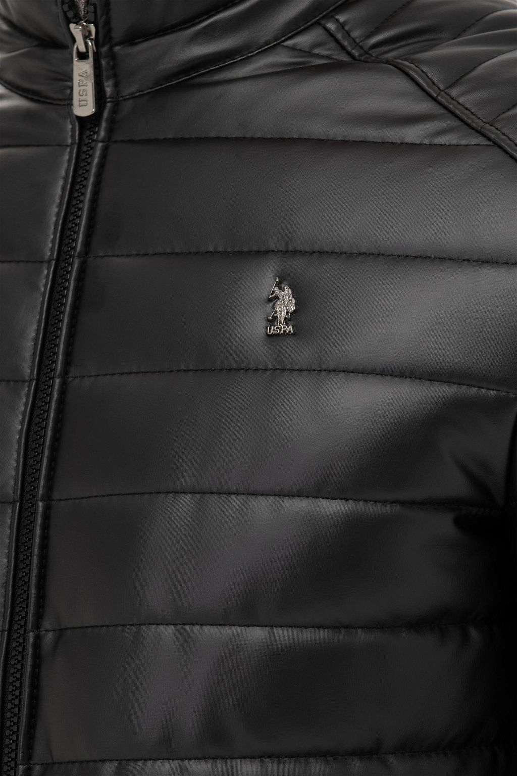 U. S. Polo Assn / Мужская черная кожаная куртка - U.s. polo assn фото 7