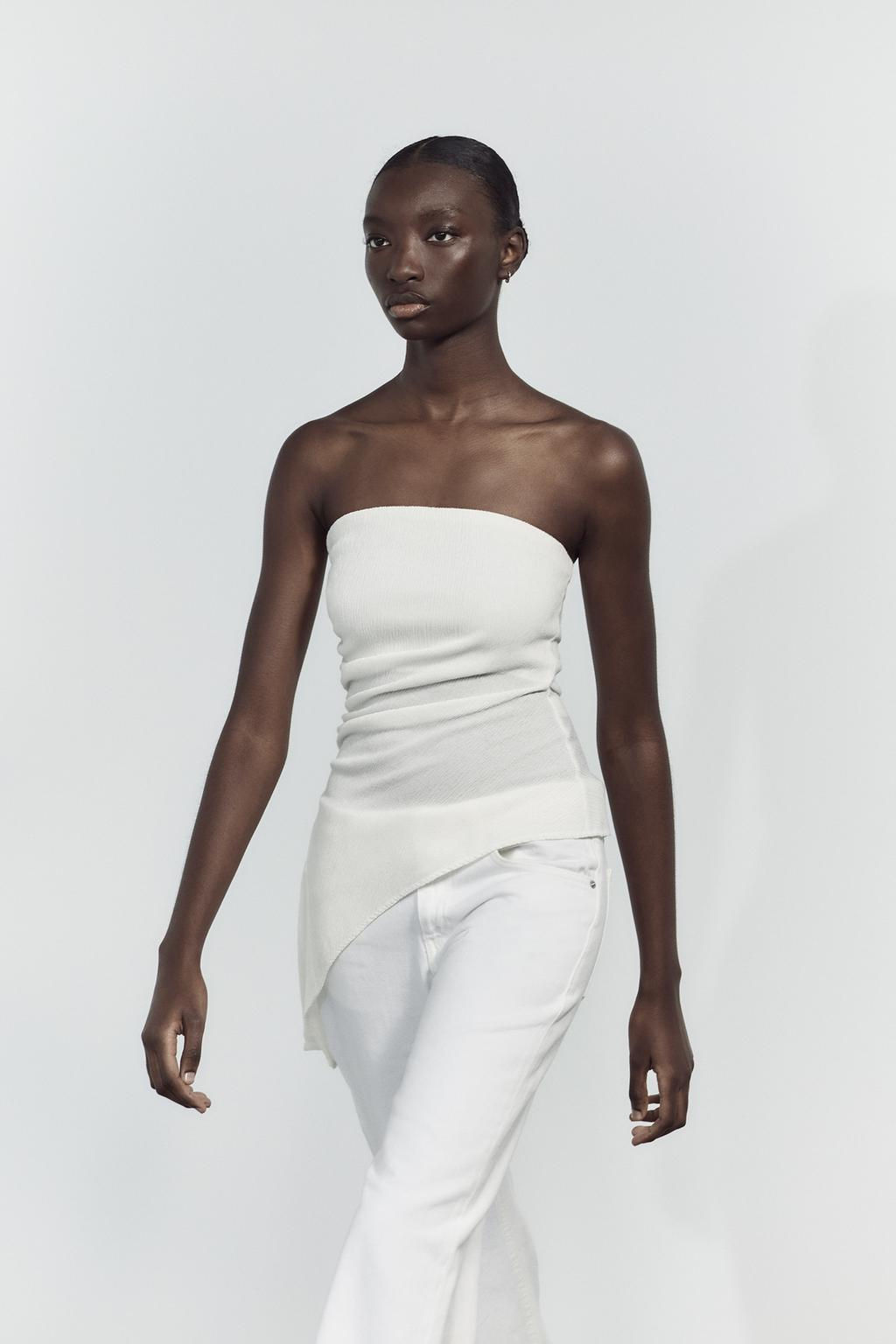 TEXTURED BANDEAU TOP - Zara фото 2