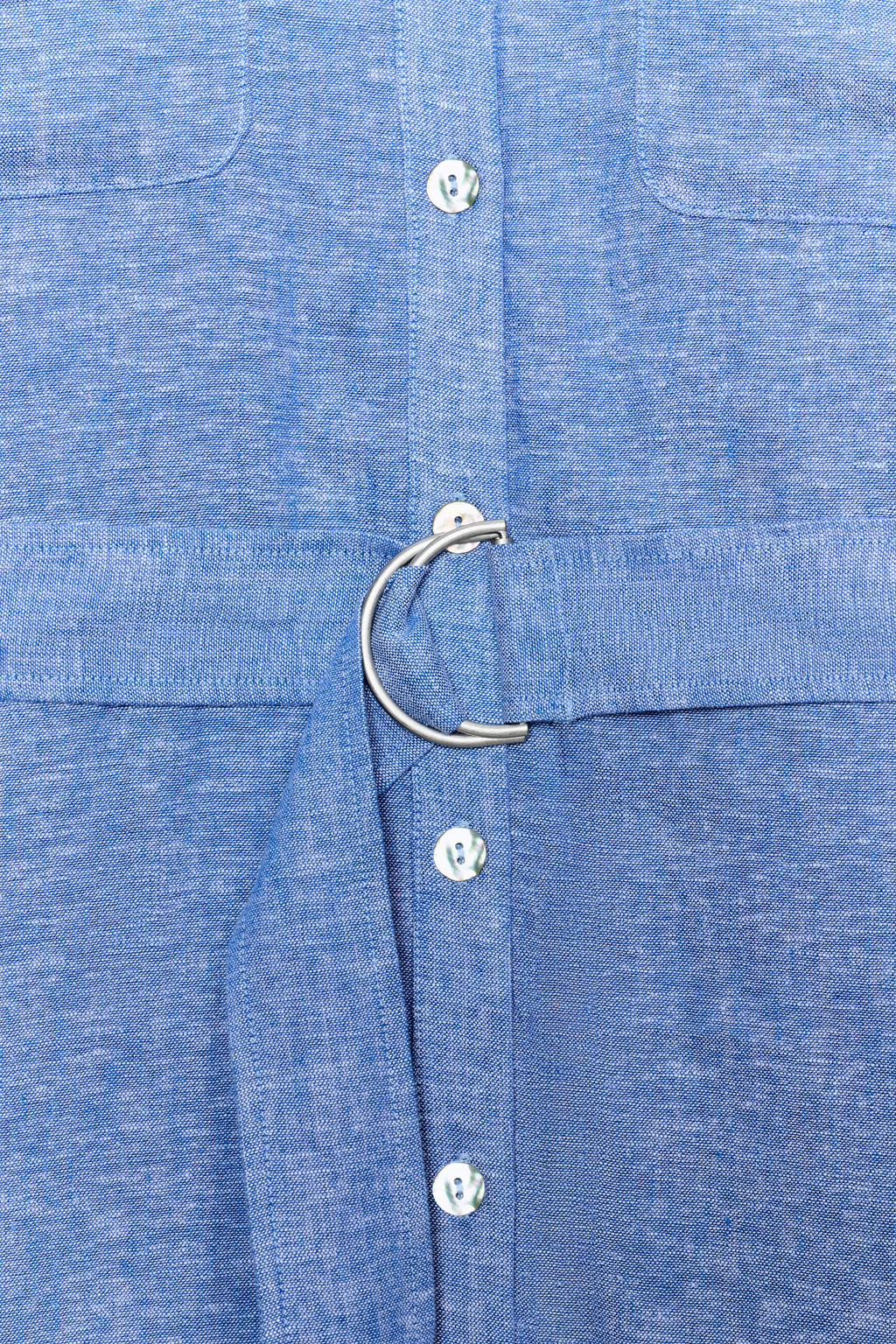 VESTIDO MIDI CON LINO CINTUR?N / Azul - Zara фото 4