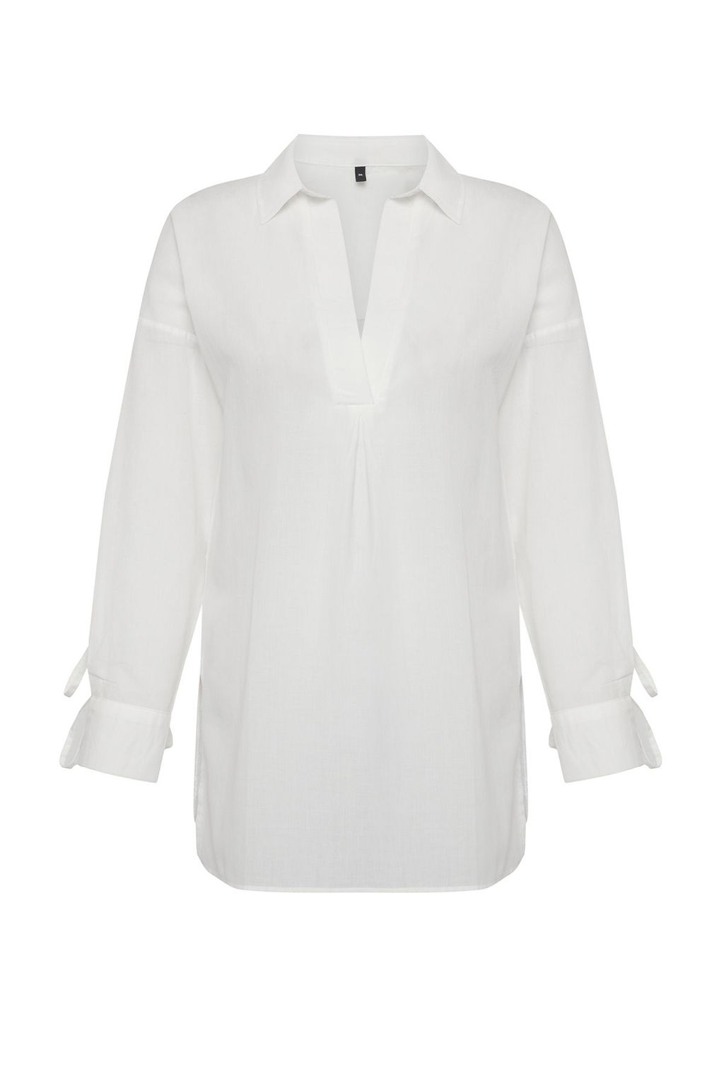 TRENDYOLMILLA Mavi Dokuma %100 Pamuk Baglamal? Plaj Gomlegi TBESS25GO00004 фото 9