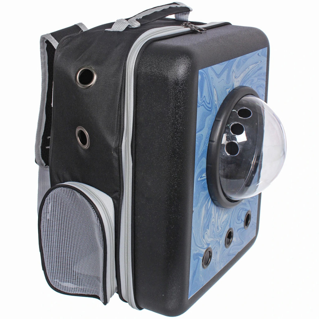 Рюкзак - переноска для животных "СТИЛЬНЫЙ БРО", цвет синий, 32*17*42/до13кг (Пакет и Лейбл)