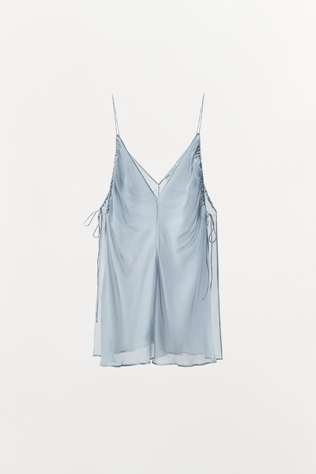 SEMI-SHEER DRAPED TOP - Zara фото 3