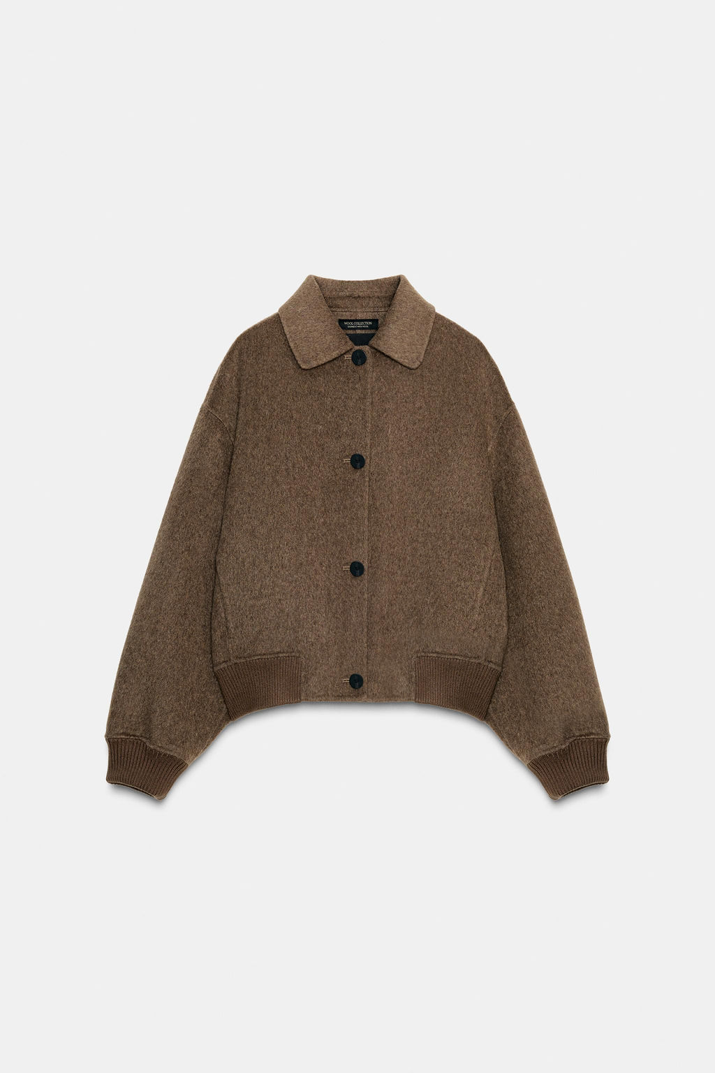 WOOL BLEND BOMBER JACKET ZW COLLECTION - Zara фото 6