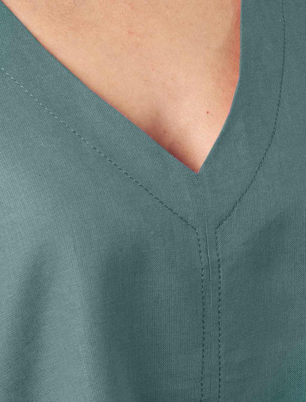 VILATTE / Свободная блузка-топ без застежки изо льна  фото 2