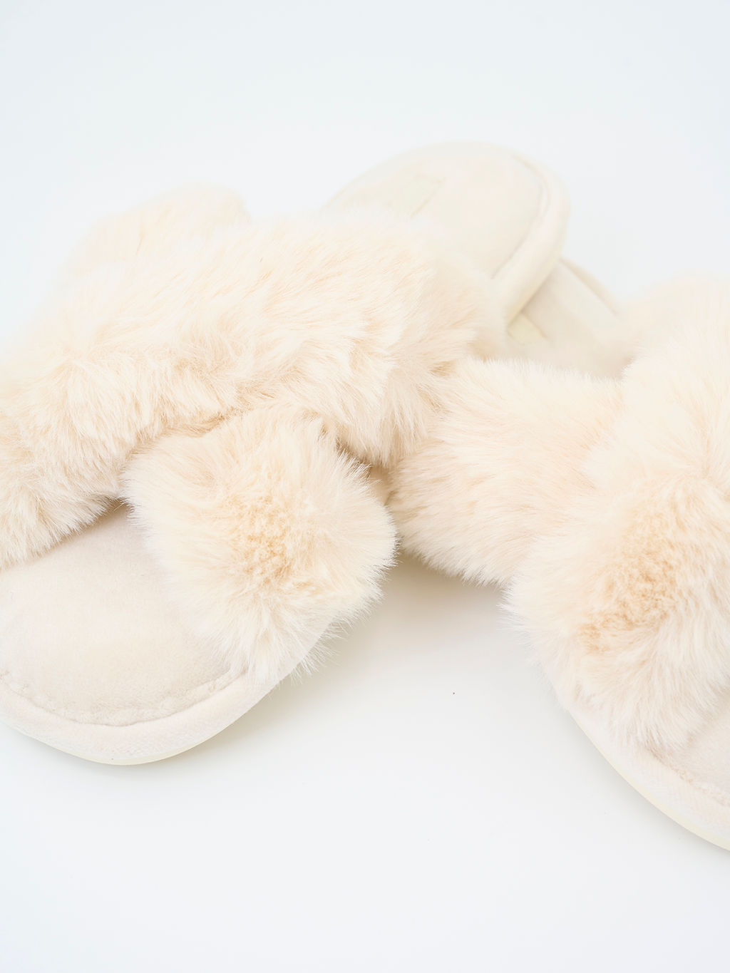 Тапочки домашние Indefini полиэстер кремовый  фото 2