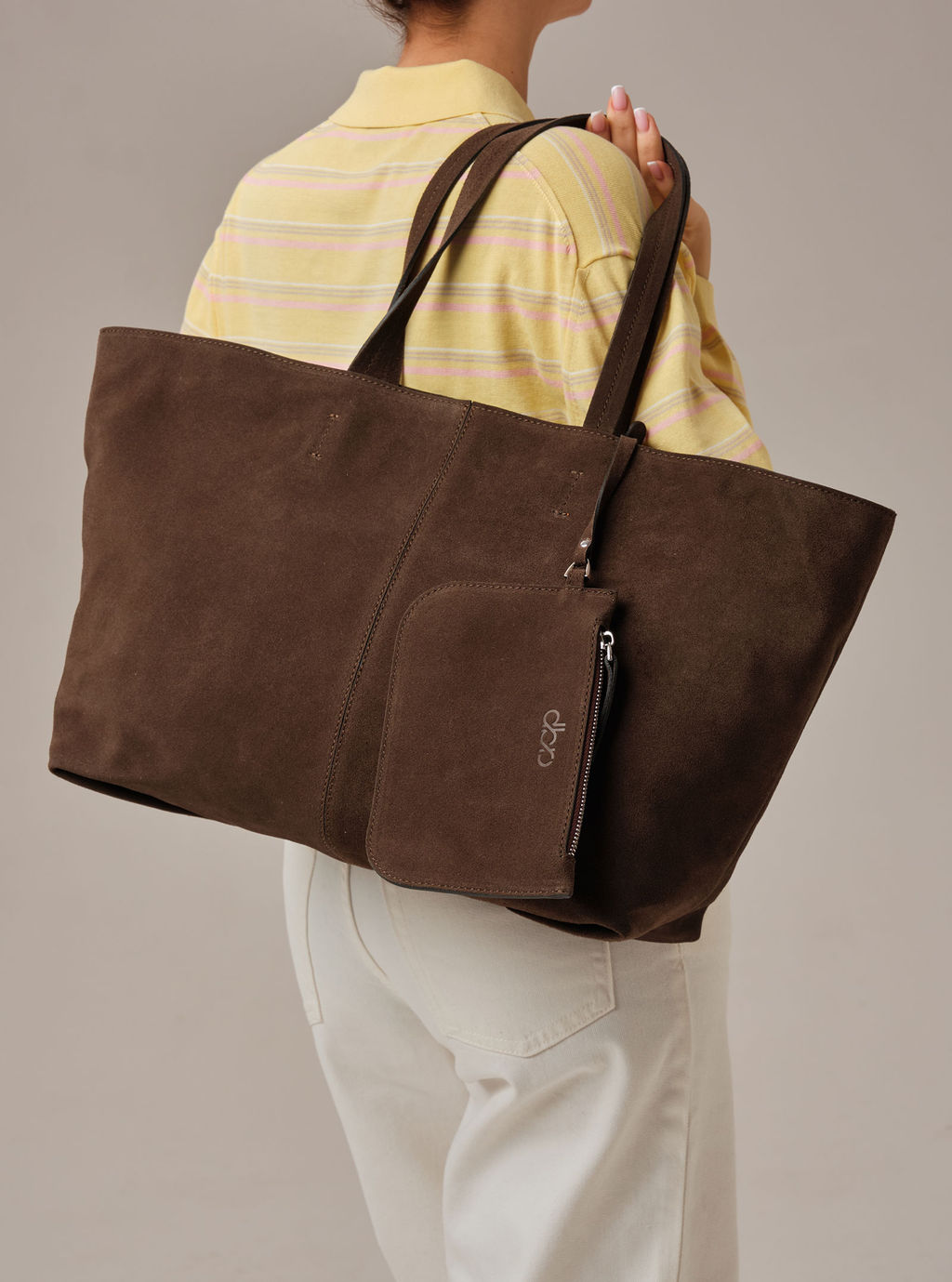 Замшевая сумка шоппер Texas DBR 31390 кофе фото 7