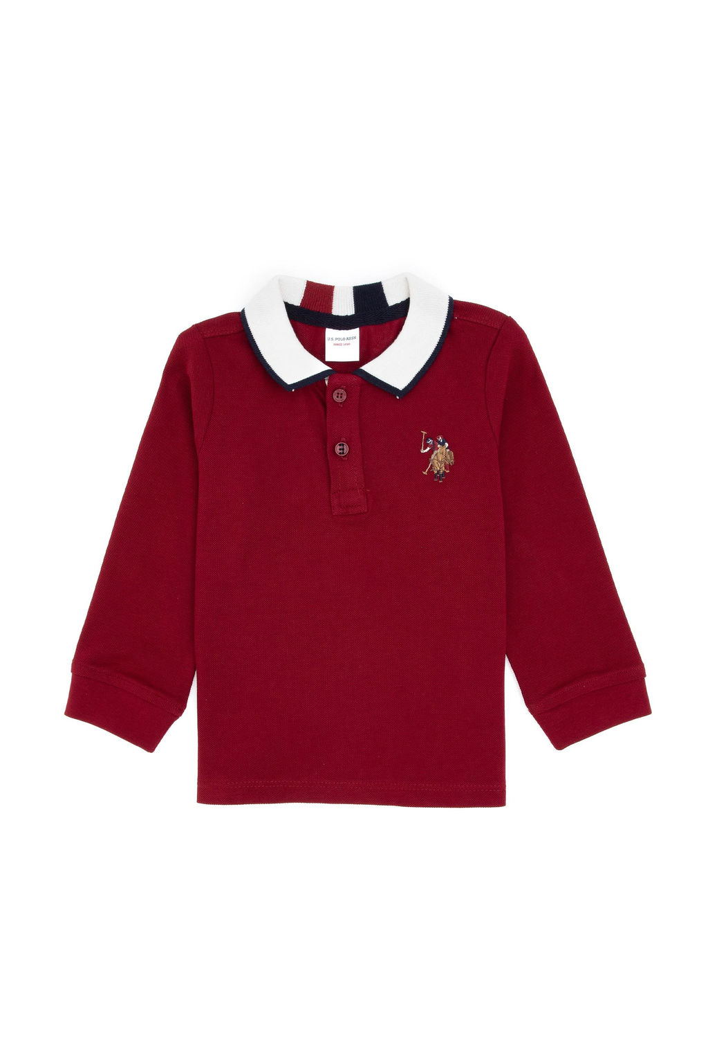 Erkek _ocuk Bordo Polo Yaka Basic Sweatshirt