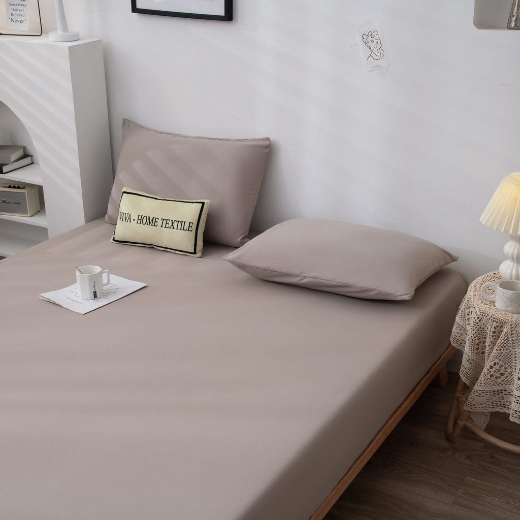 Комплект постельного белья Однотонный Сатин на резинке CSR028 Евро - Ситрейд фото 8